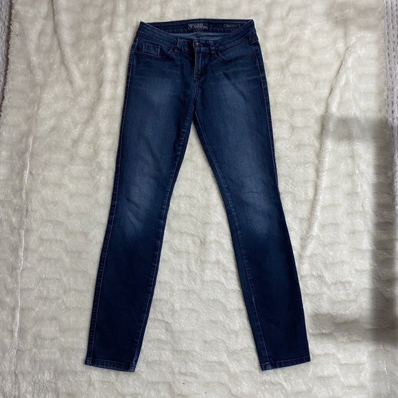 Guess USA Womens Size 28 (26x30 msrd) 1981 Skinny High Rise Stretch Blue Jeans - Picture 4 of 12